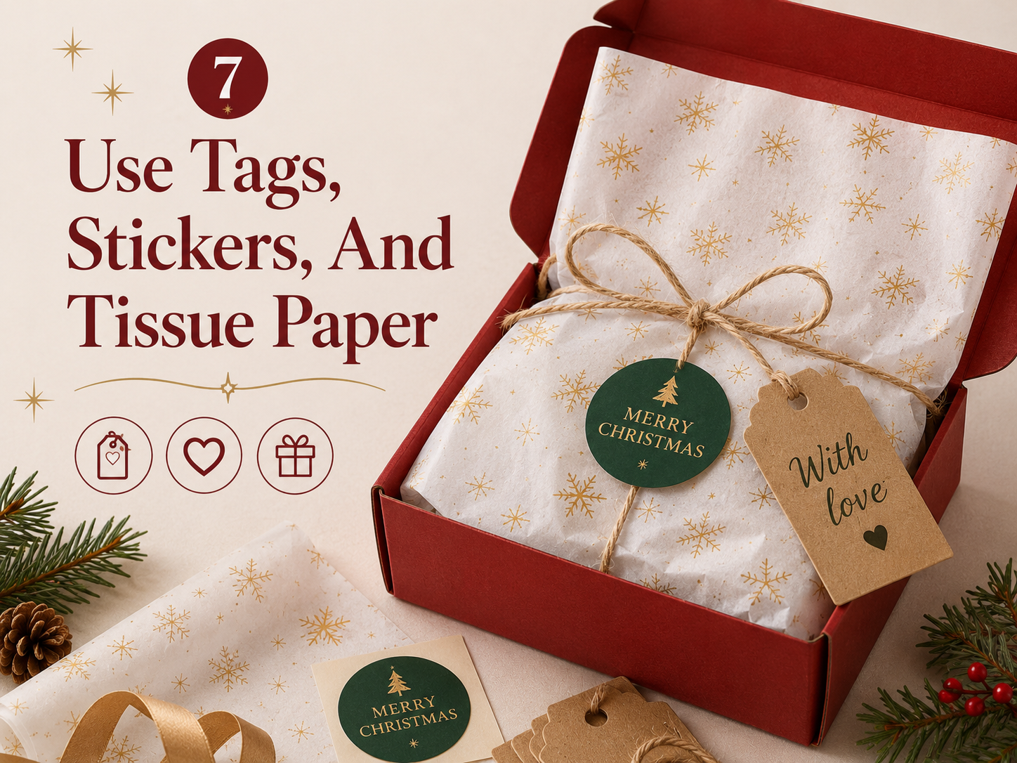 Use Tags, Stickers, And Tissue Paper